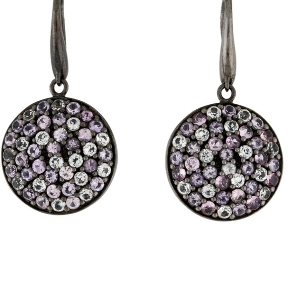 MCL BY MATTHEW CAMPBELL LAURENZA SAPPHIRE STERLING SILVER  DROP EARRINGS - Picture 2 of 9